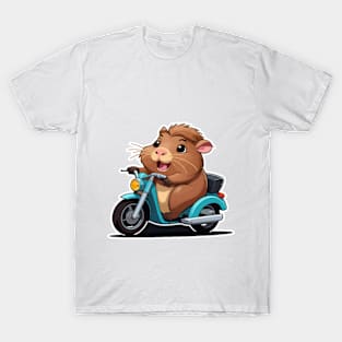 Funny Guinea Pig on Moped T-Shirt